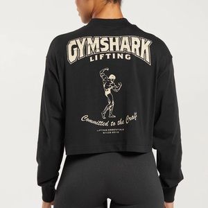NWT Gymshark COMMITTED TO THE CRAFT LONG SLEEVE TOP in Black